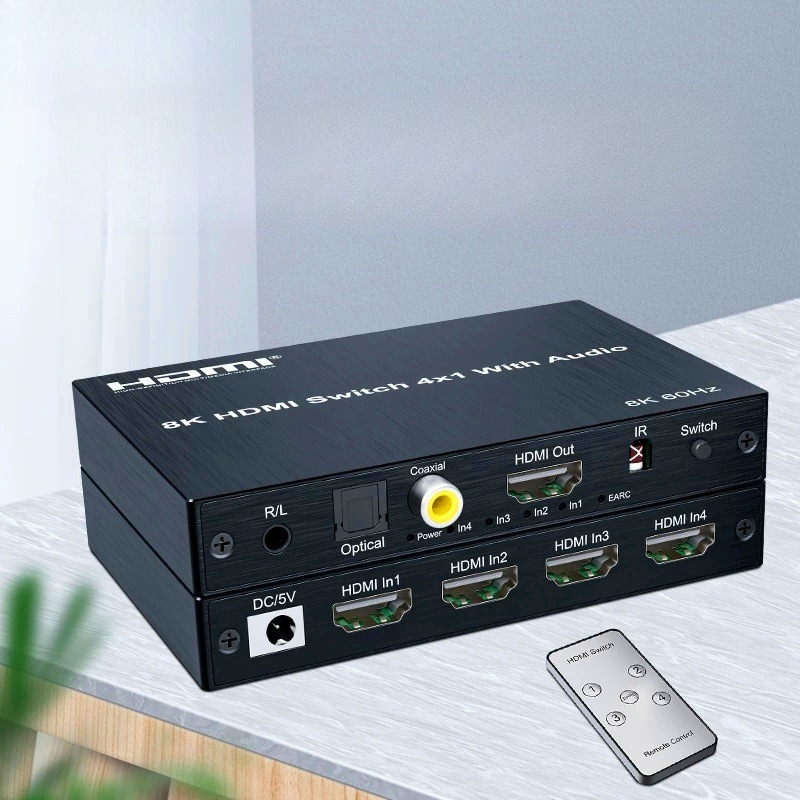 Optical Audio Hdmi Earc Extractor - 8K 60Hz HD-schakelaar 4 in 1