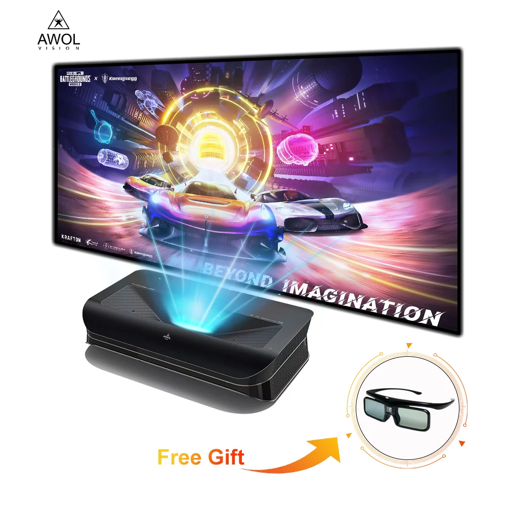 Ultra Short Throw Laser Projector 4K - AWOL 3000 3500 Pro Ultra Short