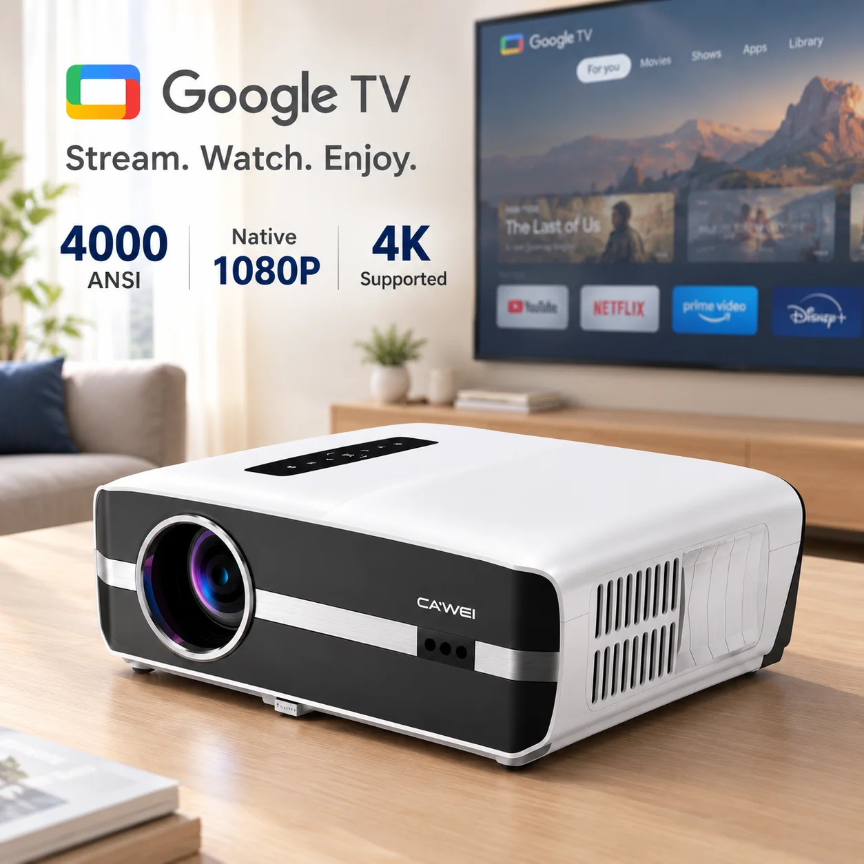 Auto Focus Keystone Correction Projector - Nieuwe A9S 4k 4000ANSI projector met