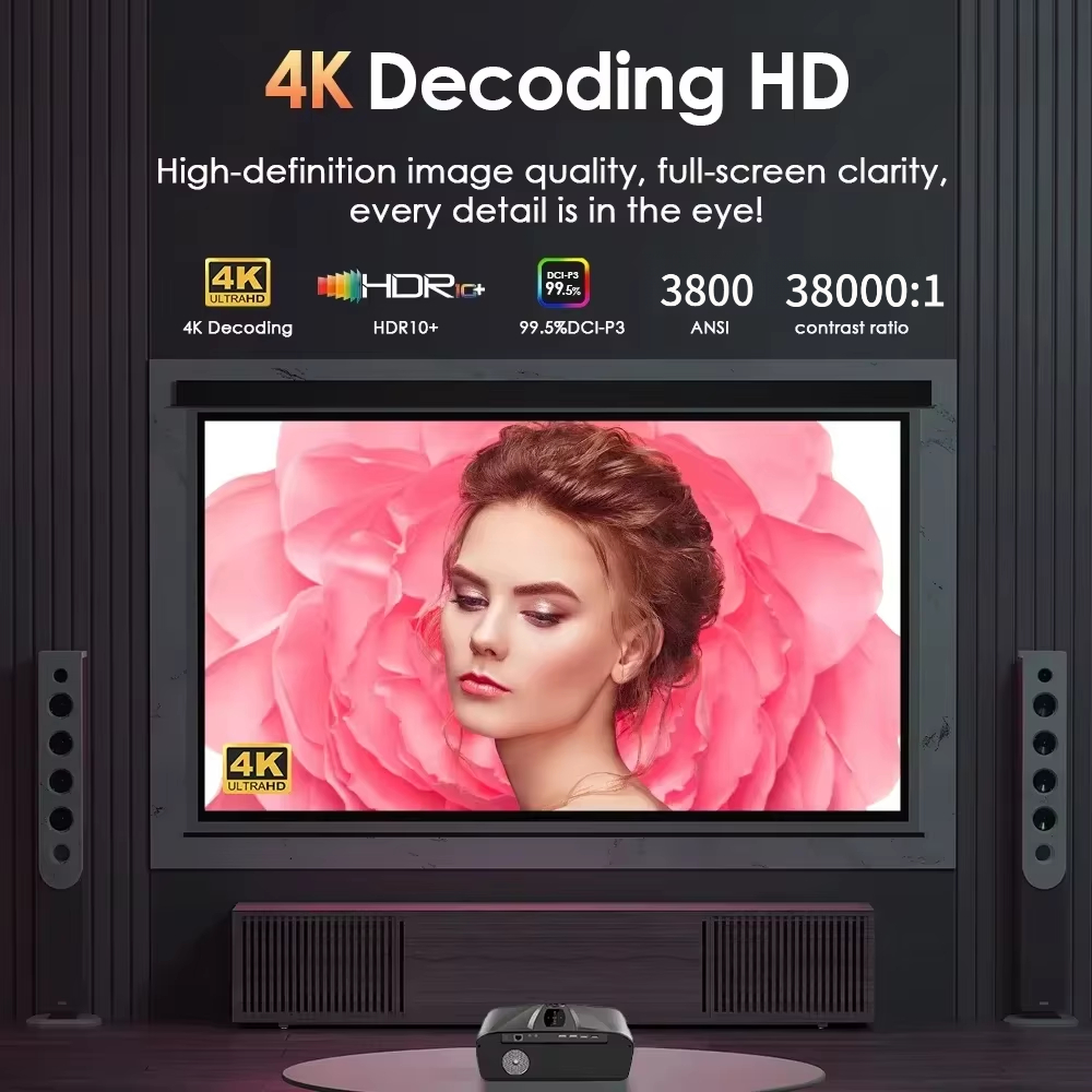 4K 3800 ANSI Projector Android - Auto Focus Keystone Correction Projector recensie en prijs