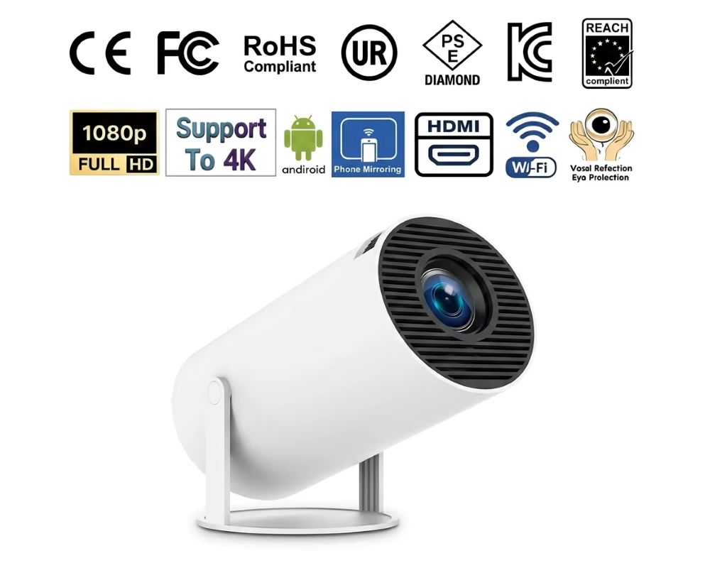 Draagbare projector met 1080P- - 4K Smart Projector Android 11 Wifi 6 recensie en prijs