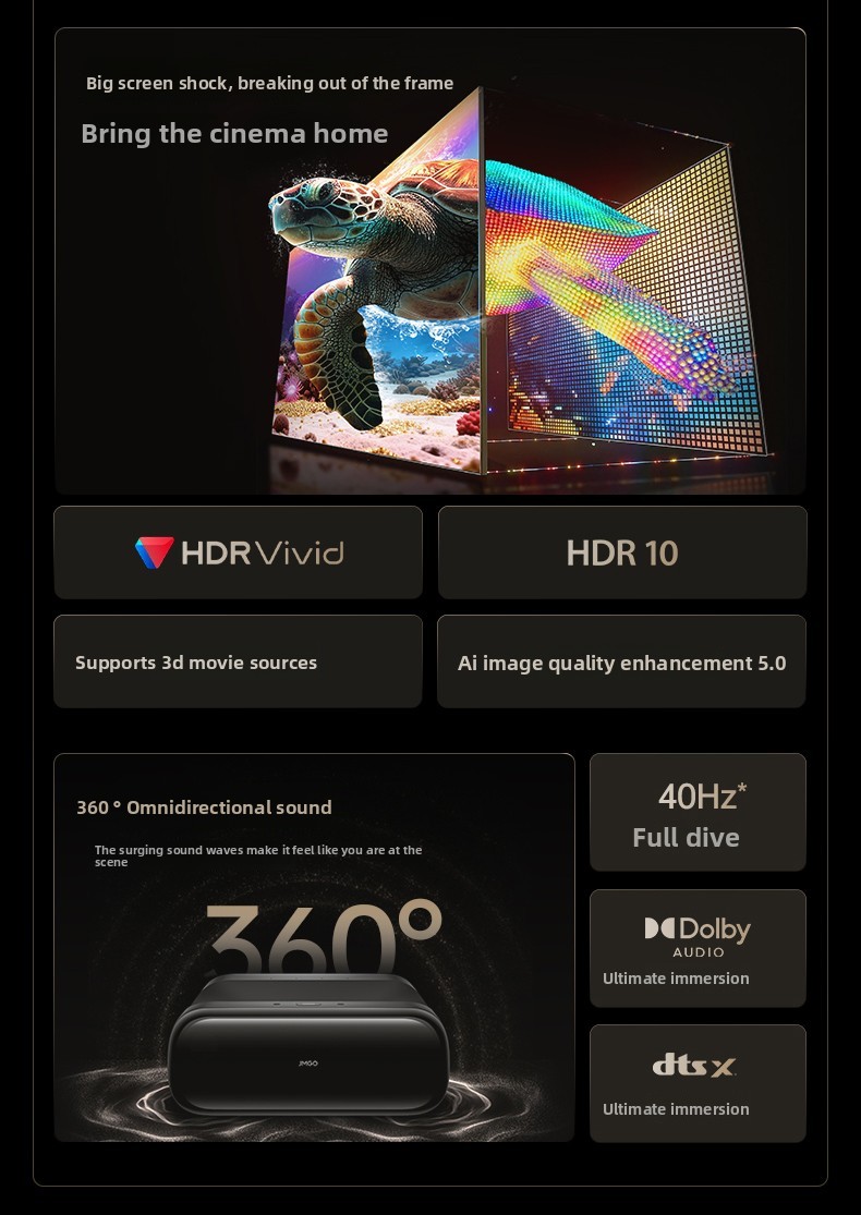JMGO O3 Ultra Laserprojector A - Ultra Short Throw Laser Projector 4K recensie en prijs