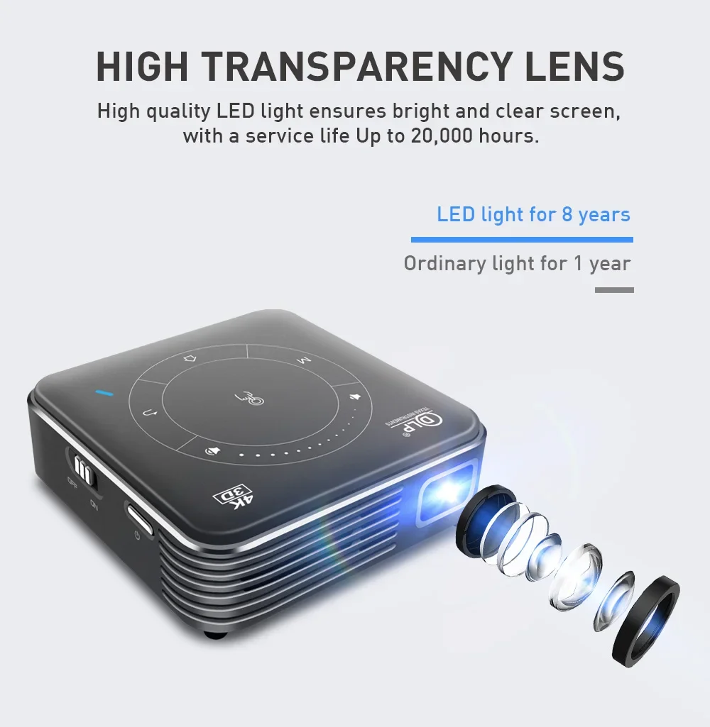 Mini 3D draagbare projector 4K - Mini Portable Projector Rechargeable Battery recensie en prijs