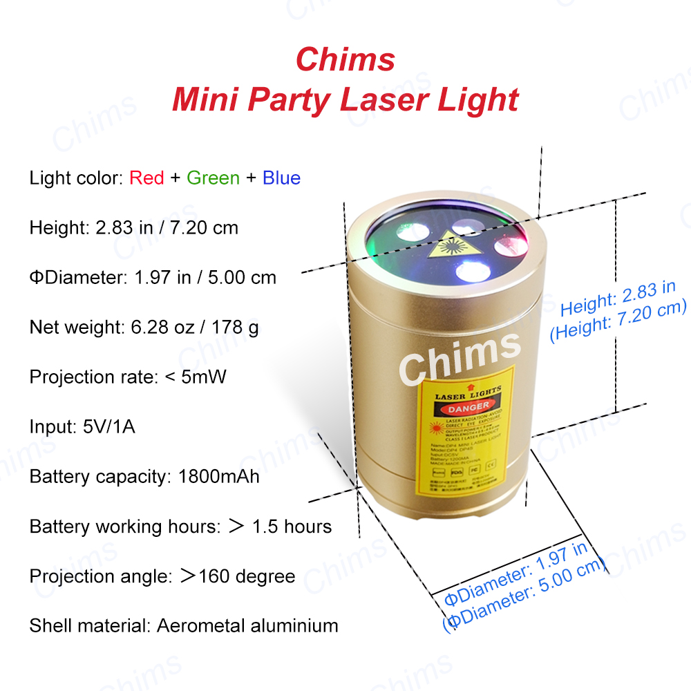 Chims Mini Laser Lichten Draag - Mini Portable Projector Rechargeable Battery recensie en prijs