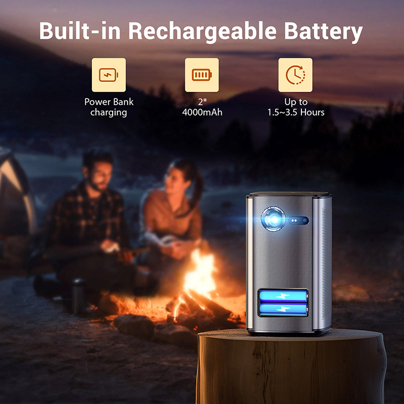 Mini-projector batterij 3D-rea - Mini Portable Projector Rechargeable Battery recensie en prijs