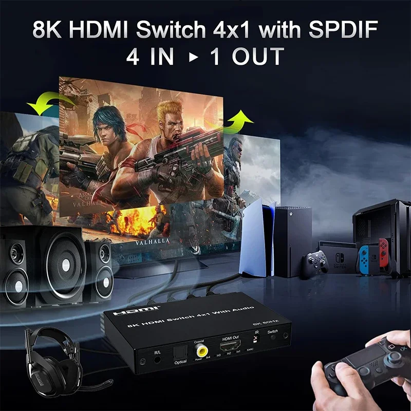 8K 60Hz HD-schakelaar 4 in 1 u - Optical Audio Hdmi Earc Extractor recensie en prijs
