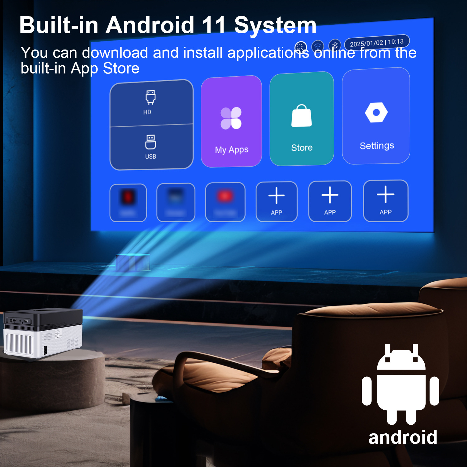 HY450PRO Native 1080P Smart Pr - 4K Smart Projector Android 11 Wifi 6 recensie en prijs