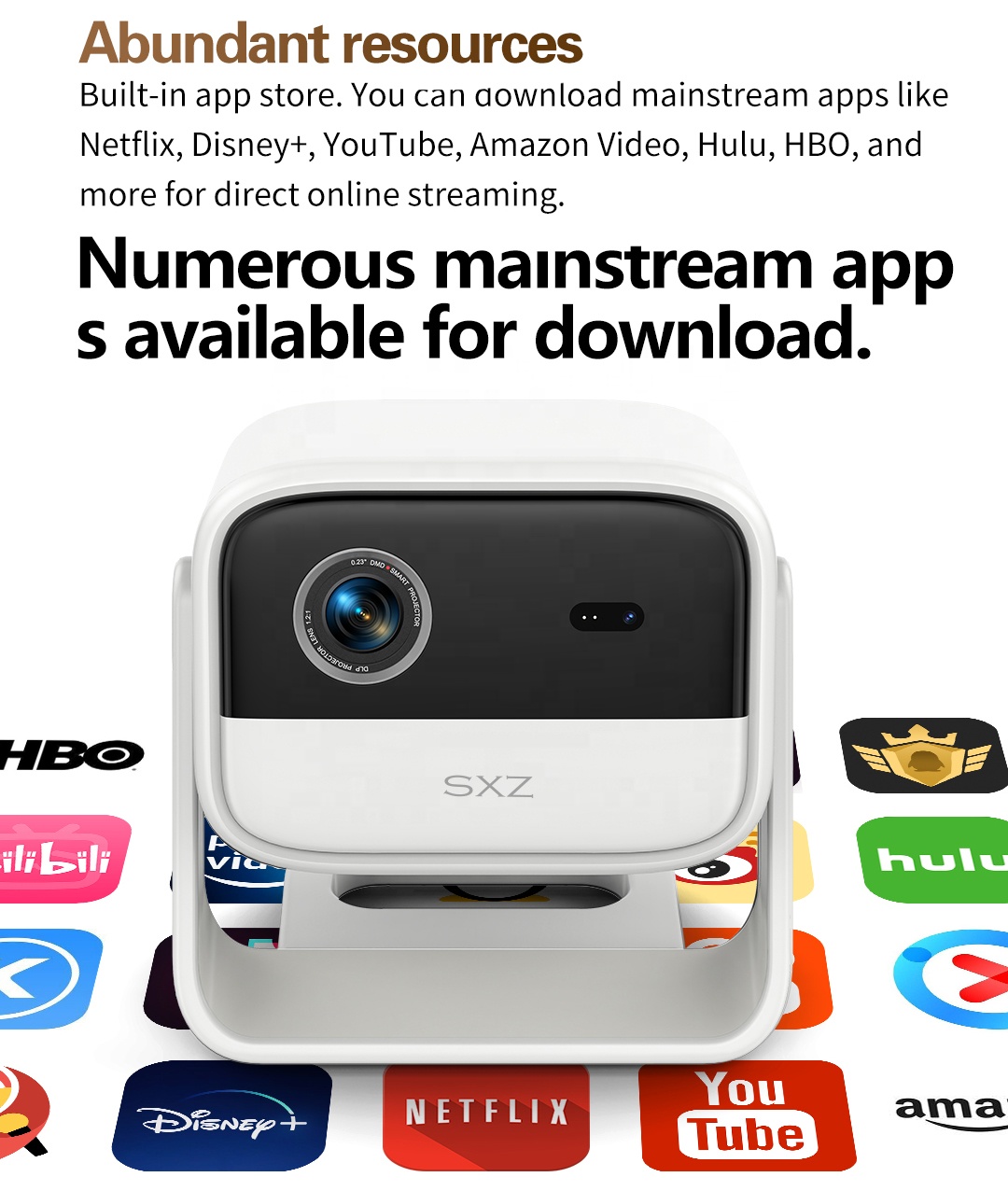 Draagbare slimme Android 11 sy - Mini Portable Projector Rechargeable Battery recensie en prijs