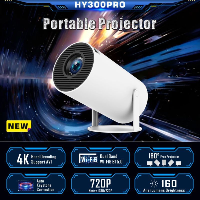 HY300 pro mini Smart Projector - 4K Smart Projector Android 11 Wifi 6 recensie en prijs