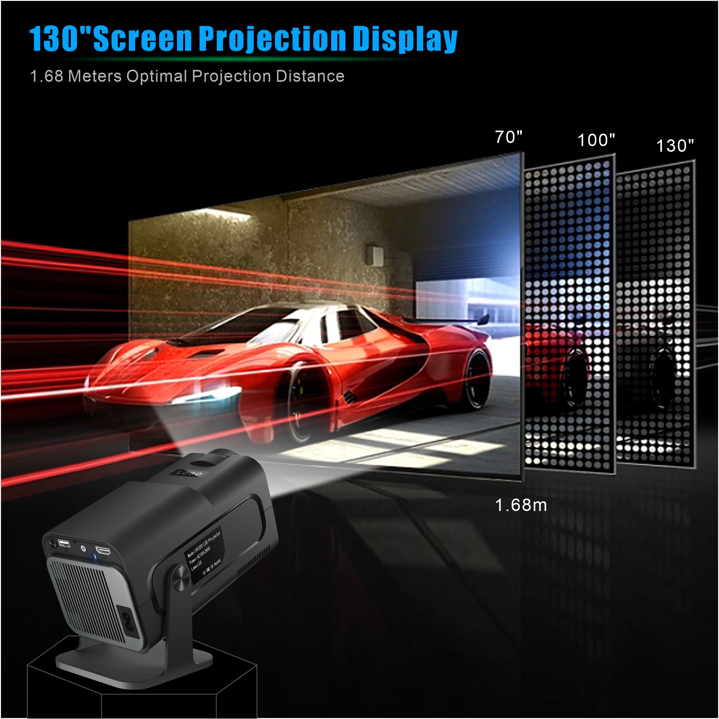 4K Slimme Projector Hy320 Mini - 4K Smart Projector Android 11 Wifi 6 recensie en prijs