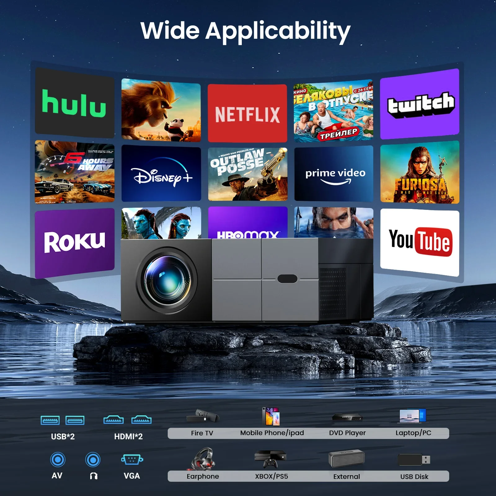 2025 Aankomst 4K Smart Project - 4K Smart Projector Android 11 Wifi 6 recensie en prijs