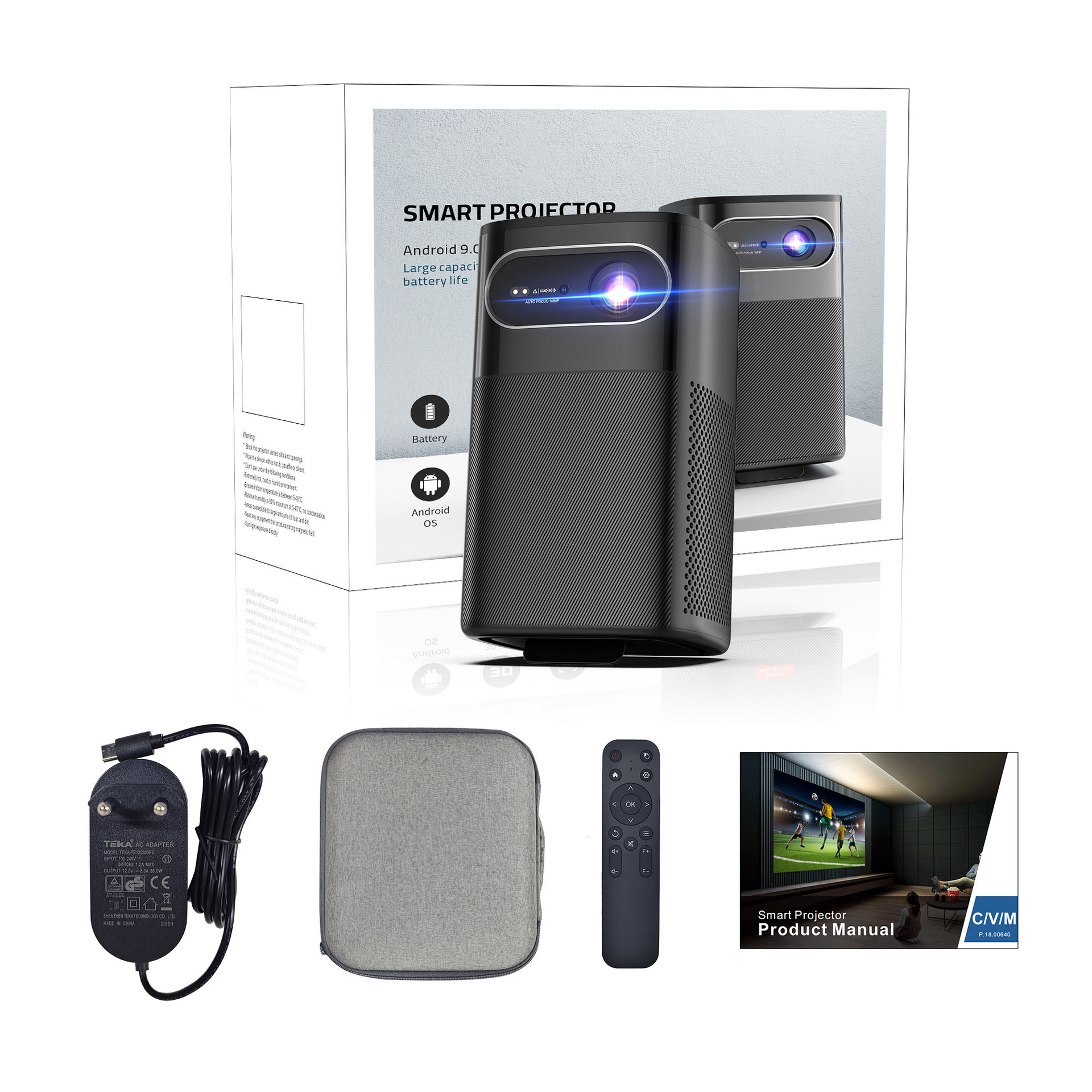 4K ondersteuning, ingebouwde s - Mini Portable Projector Rechargeable Battery recensie en prijs