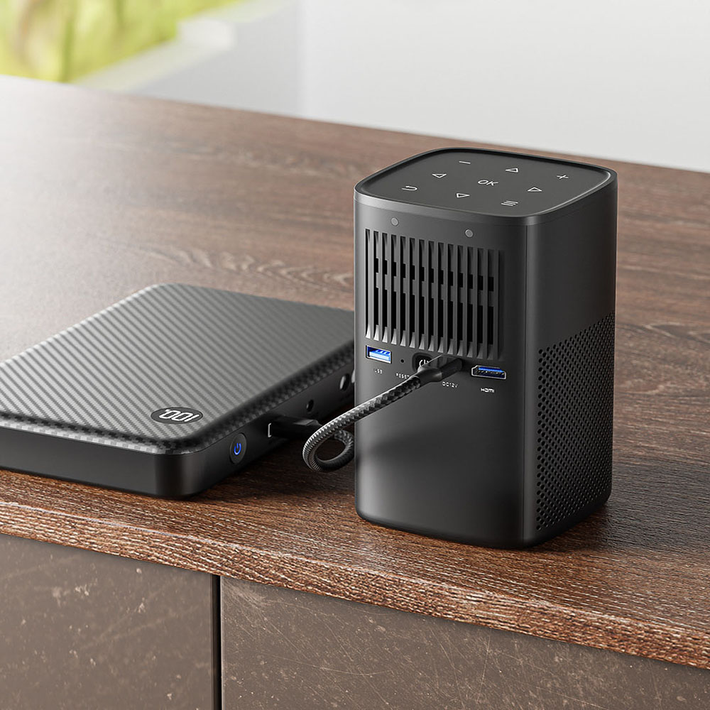 4K ondersteuning, ingebouwde s - Mini Portable Projector Rechargeable Battery recensie en prijs