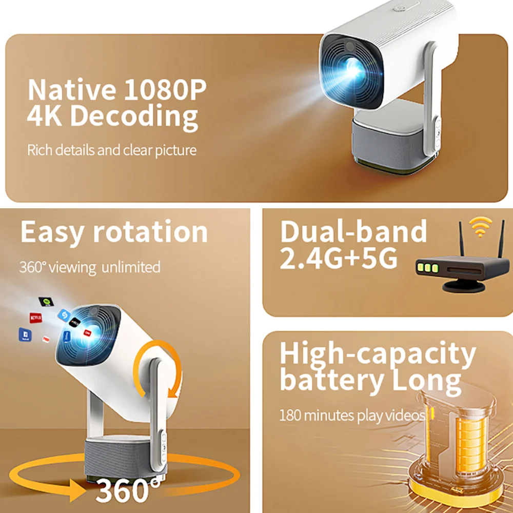 Mini-projector met oplaadbare  - Mini Portable Projector Rechargeable Battery recensie en prijs