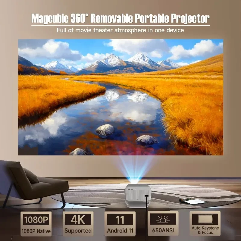 650ANSI Smart L018 Projector 4 - 4K Smart Projector Android 11 Wifi 6 recensie en prijs